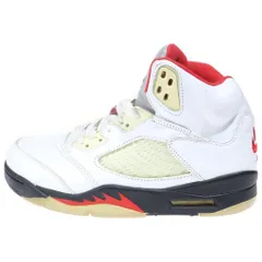 NIKE (ナイキ) AIR JORDAN 5 RETRO OG FIRE RED エアジョーダン レトロ ファイアレッド ハイカットスニーカー ホワイト/レッド US9.5/27.5cm DA1911-102のサムネイル
