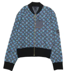 未使用 LOUIS VUITTON ルイヴィトン モノグラム ジャガード ジップアップ ジャケット ブルゾン シルク混 総柄 M ブルー系マルチ レディース 古着 中古 USEDのサムネイル