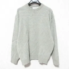 良品 LANVIN STUDIO ランバン フロッキープリント ビンテージ ニット セーター サイズ50 ベージュ グレー メンズ 古着 中古 USEDのサムネイル
