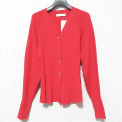 未使用 25AW La Totalite ラ トータリテ Vネックシルエットカーディガン 25080140825030 F レッド レディース 古着 中古 USEDのサムネイル