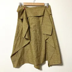 美品 beautiful people ビューティフルピープル 千鳥格子 フリルスカート 1745107008 サイズ36 イエロー レディース 古着 中古 USEDのサムネイル