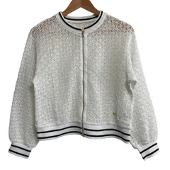 美品 VIVIENNE TAM ヴィヴィアンタム クロシェニット ニットジャケット サイズ38 ホワイト レディース 古着 中古 USEDのサムネイル