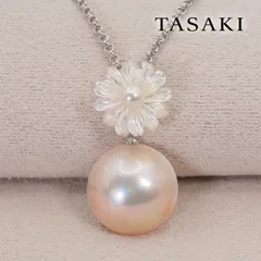 美品 タサキ マベパール×シェル フラワー ネックレス 真珠/26-0750のサムネイル