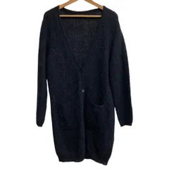 美品 ARTISAN アルチザン アルパカブレンド モヘアニット ロングカーディガン サイズ9 ブラック レディース 古着 中古 USEDのサムネイル