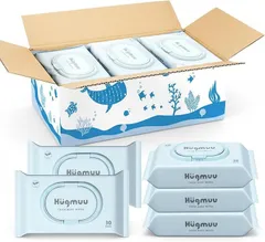 Hügmuu Hugmuu ハグムー おしりふき 厚手 おしり拭き おでかけ 蓋付き お尻拭き 赤ちゃん 持ち運び ウェットティッシュ 出産祝い タオルのような厚み 水分99% (270枚(30枚x9個),  おでかけ9個セット)のサムネイル