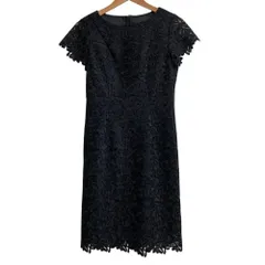 美品 MADAM JOCONDE マダムジョコンダ ラピーヌ レース ドレス ワンピース サイズ38 ブラック レディース 古着 中古 USEDのサムネイル