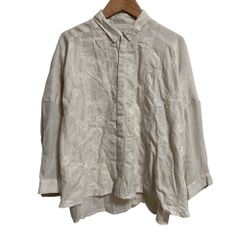 HaaTインド綿 総刺繍マオカラーブラウス HaaTH ヴィンテージ - メルカリ