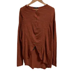 美品 pas de calais パドカレ ウールガーゼ天竺 カーディガン サイズ36 オレンジ レディース 古着 中古 USEDのサムネイル