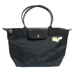美品 LONGCHAMP ロンシャン ポケットモンスター コラボ ピカチュウ プリアージュ トートバッグ ブラック レディース 古着 中古 USEDのサムネイル