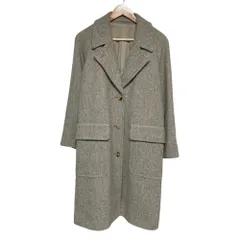 美品 MARGARET HOWELL マーガレットハウエル ツイード ロングコート サイズ1 グレー ベージュ レディース 古着 中古 USEDのサムネイル
