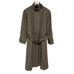美品 MARGARET HOWELL マーガレットハウエル WOOL SERGE ウールサージ スタンドカラーコート 578-9212006 サイズ0 カーキ レディース 古着 中古 USEDのサムネイル