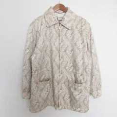 ESCADA エスカーダ 総柄プリント ジップアップコート サイズ38 ベージュ レディース 古着 中古 USEDのサムネイル