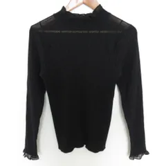 美品 Vivienne Tam ヴィヴィアンタム フリル リブニット カットソー サイズ38 ブラック レディース 古着 中古 USEDのサムネイル