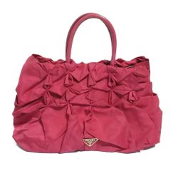 ローズモチーフ】PRADA プラダ ナイロン ハンドバック ピンク 薔薇