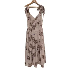 美品 Herlipto ハーリップトゥ Sunflower-Printed Midi Dress ワンピース サイズM ベージュ レディース 古着 中古 USEDのサムネイル
