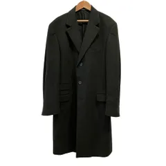 美品 GIANNI VERSACE ジャンニヴェルサーチ ウールカシミヤ チェスターコート 48 モスグリーン メンズ 古着 中古 USEDのサムネイル