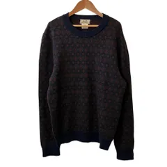 美品 Hermès エルメス ヴィンテージ 総柄 ニットセーター L ネイビー系 メンズ 古着 中古 USEDのサムネイル