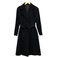 美品 ANAYI アナイ ピュアカシミヤ ベルテッド ロングコート サイズ38 ブラック レディース 古着 中古 USEDのサムネイル