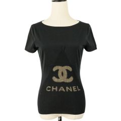 美品 シャネル COCO装飾 リボン付き リブニット セーター Chanel