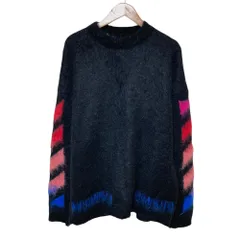 美品 Off-White オフホワイト モヘアニットセーター S ブラック メンズ 古着 中古 USEDのサムネイル
