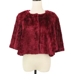 美品 PRADA プラダ モダクリル エコファー ショート丈 ジャケット 40 ボルドー レディース 古着 中古 USEDのサムネイル