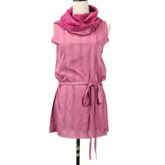美品 PLEATS PLEASE ISSEY MIYAKE プリーツプリーズ イッセイミヤケ アーガイルチェック ワンピース PP74LK931 サイズ3 ピンク レディース 古着 中古 USEDのサムネイル