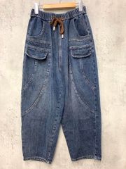 月末SALE‼️値下済】ブロカント デニムサルエルパンツ ライトブルー 麻
