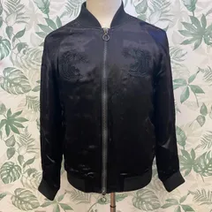 ZZ410 ZARA MAN スカジャン オールブラック 虎刺繍 メンズ M