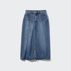 UNIQLO デニムロングスカート 65 ブルー 58 222-465919