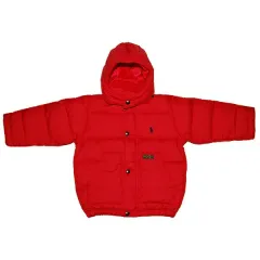 RALPH LAUREN ラルフローレン 男の子用レッドフード付き防寒ダウンジャケット 秋冬アウター 赤ジャンパー 内綿入りジャケットのサムネイル