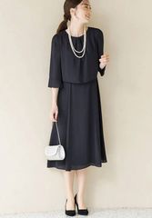 Rifanne Liz 東京ソワール ロング丈 フォーマルワンピース ネイビー