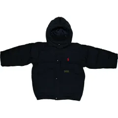 RALPH LAUREN ラルフローレン 男の子用ネイビーフード付き防寒ダウンジャケット 青秋冬アウター 紺ジャンパー 内綿入りジャケット 出産祝いのサムネイル