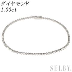 ジュエリーツツミK14WG天然ダイヤモンド1.00ctテニスブレスレット 証明 