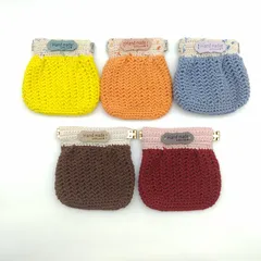 【ハンドメイド】バネ口ポーチ　かぎ針 　ぷっくり　かわいい