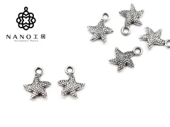【cm-71】チャーム ミニヒトデ カン付き シルバー★10個★チャーム　海星 ひとで 海 海の生き物 魚 さかなのサムネイル