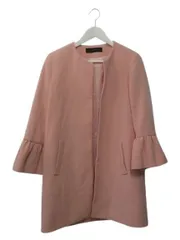 ザラウーマン ZARA WOMAN ノーカラーコート フレアスリーブ M ピンク アウター 上着のサムネイル