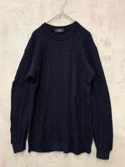 カシミヤ100% ピュアカシミヤ 長袖ニット ケーブル編み Vネック