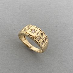 ☆【K18】 金18 シグネットリング サンバースト 刻印 ヴィンテージ調15 