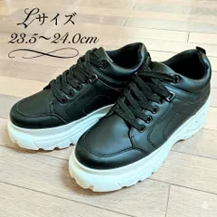 訳あり Lサイズ（23.5-24.0cm）スニーカー 厚底 レディース 6.5cmヒール 身長アップ 脚長 ダッドスニーカー 2E 合成皮革 ブラック 黒  通学 韓国 高校生 中学生 おしゃれ No.1530 ラブハンター LOVEHUNTERのサムネイル