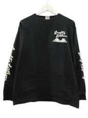 美used☆ラングリッツレザー☆七分袖Tシャツ☆M☆オレンジ×黒 - メルカリ