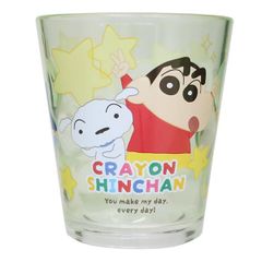 크레용 신짱 플라스틱 컵 도트 텀블러 다채로운 로고 초코비 캐릭터