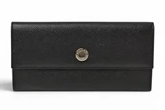 ブルガリ クラシコ BVLGARI 二つ折り 長財布 グレインレザー ブラック シルバー金具 20911【中古】