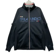 FILA 휠라 ネイビー プリンティング ジャージ トラックジャージ ジャケット Lのサムネイル