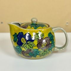 陶芸 手作り陶器 後ろ手急須 盛絵、葛のツル柄 - メルカリ