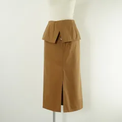 未使用 CINOH チノ COTTON TIGHT SKIRT コットン タイト スカート ロング スリット 折り返し キャメルのサムネイル