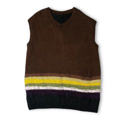 BROWNY VINTAGE メンズ M ボルドーミックス ニットカーデ 羽織り 