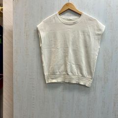 GU 프렌치 슬리브 니트 탑스 오프 화이트 민소매 L 사이즈