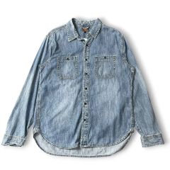 美品 ロンハーマン RHC&mas デニムシャツウエスタンライトブルーXL 美品 ロンハーマン RHC&mas デニムシャツウエスタンライトブルーXL