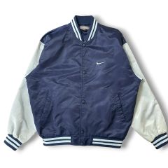 激レア】90s NIKE袖レザースタジャンNHLチームロゴ2XLカナダ製 - メルカリ