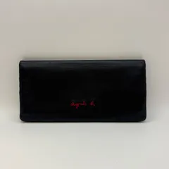 K6323★美品 agnes b. VOYAGE アニエスベー ボヤージュ 長財布 レザー 黒 赤 刺繍のサムネイル